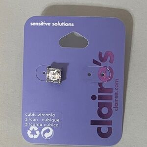 Claire's Silver Cubic Zirconia Stud